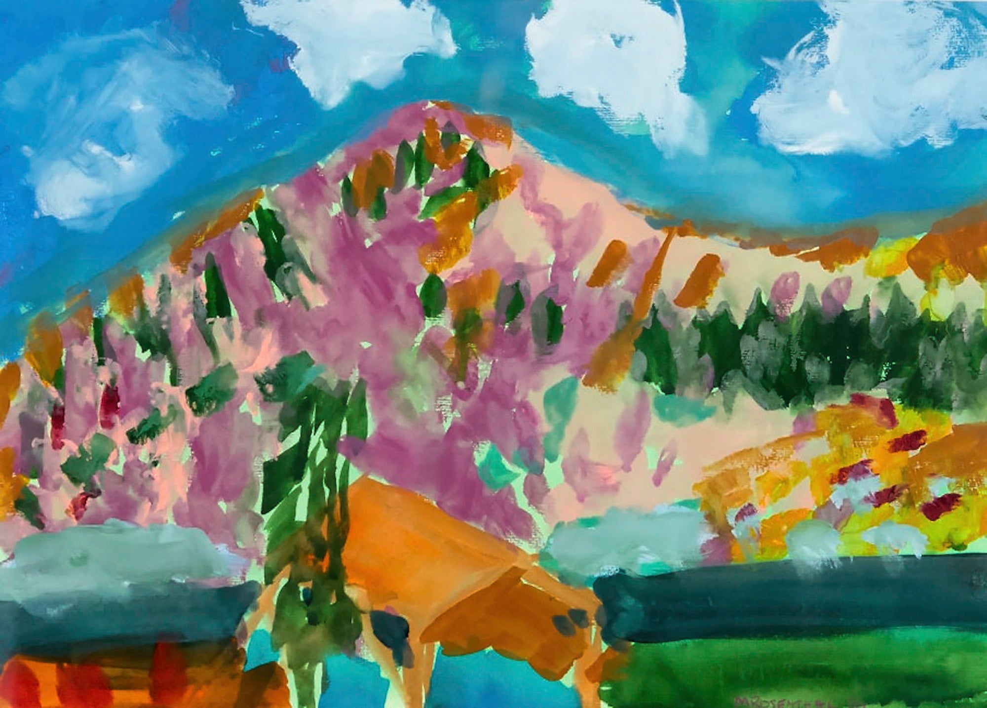 Michael Rosenthal, Estes Park Colorado, work on paper, Colorado mountain landscape