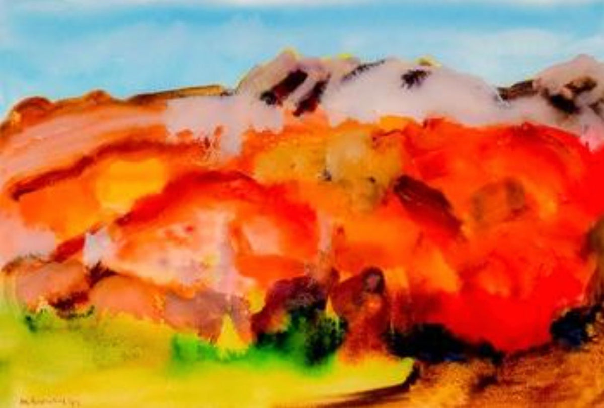 Michael Rosenthal, Colorado 2, oil on canvas, colorful expressionist landscape of Colorado mountains