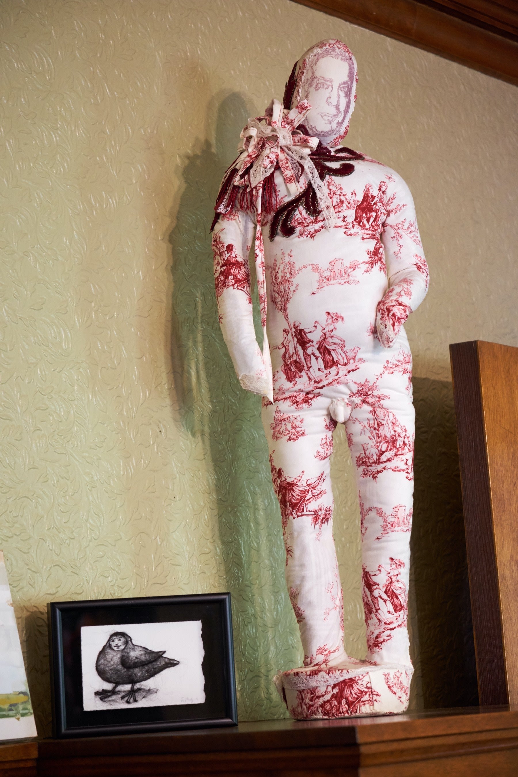 Michael Rosenthal, Self Portrait as Interior Decorator, mixed media, self portrait in patterned domestic interior