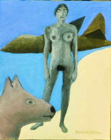Michael Rosenthal, Tahiti Beach St Tropez, work on paper, Mediterranean beach scene