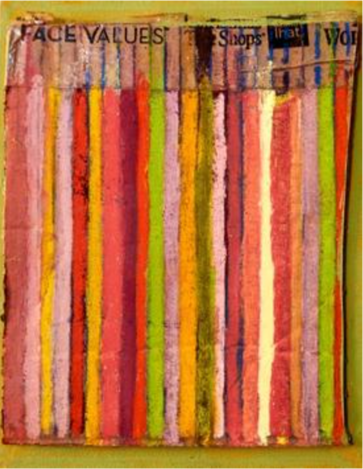 Michael Rosenthal, Stripes 2, work on shipping cardboard, striped pattern composition